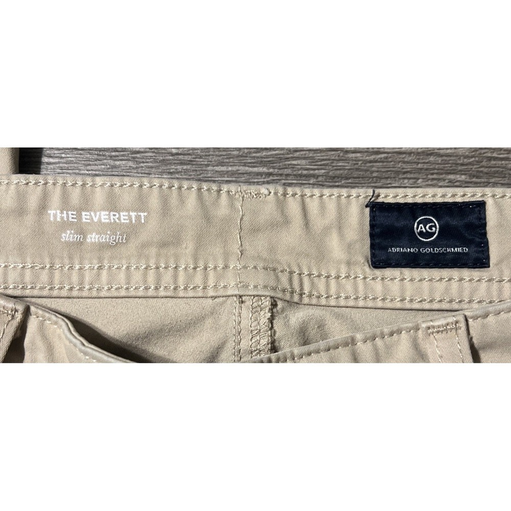 Adriano Goldschmied The Everett Slim Straight Tan Khaki Pants Size 34x32 (36x33) - Picture 5 of 12